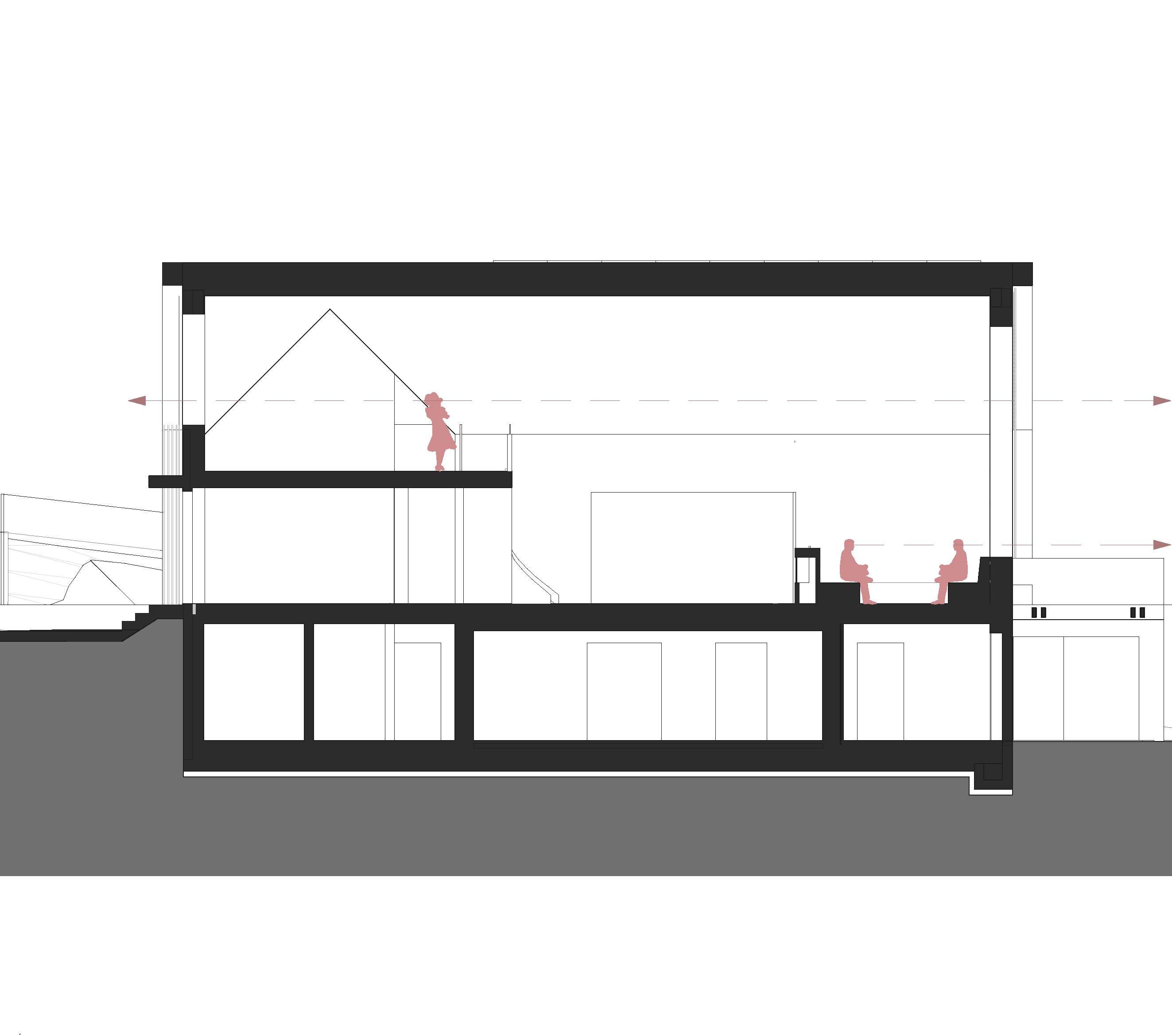 Neubau Haus RLS, Pöllau, Längsschnitt 2